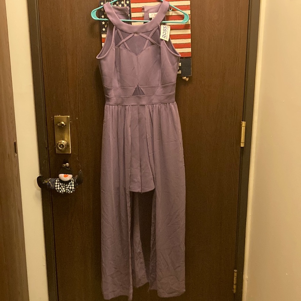 NWT purple mini dress with sheer duster L